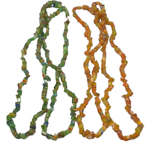 Vintage artisan millefiore art glass necklaces lot 2 boho style
